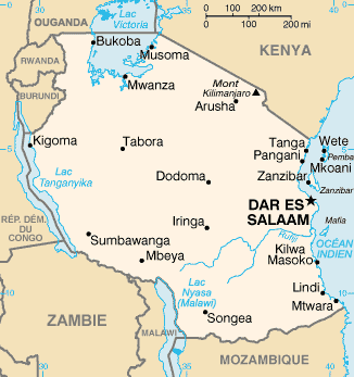 carte de la Tanzanie