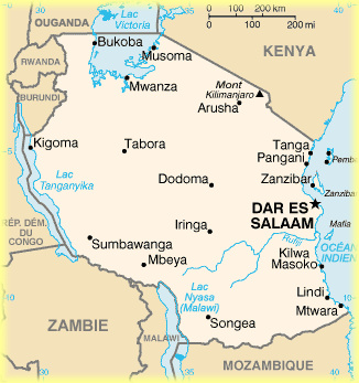 Tanzania map